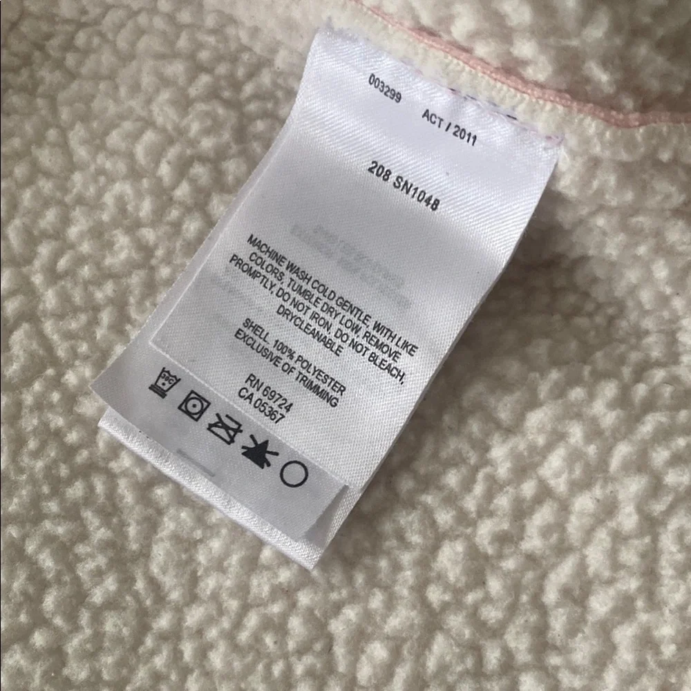 Columbia Pink and Cream Fleece Vest with Sherpa Trim